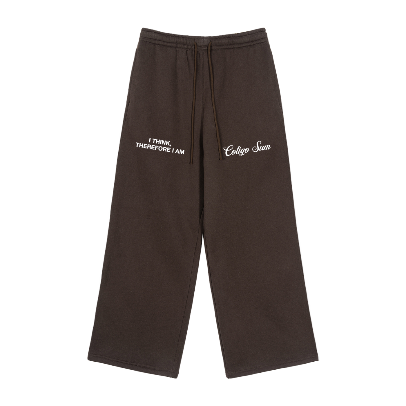 I think, therefore I am - Fleece Drawstring Straight-Leg Sweatpants
